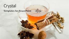  Presentation with tea - Audience pleasing slide set consisting of spiced tea backdrop and a white colored foreground