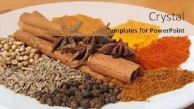  Presentation with spices - PPT theme enhanced with spices-and-herbs-for-seasoning background and a yellow colored foreground