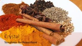  Presentation with spices - Audience pleasing presentation theme consisting of spices-and-herbs-for-seasoning backdrop and a gold colored foreground