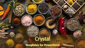  Presentation with herbs - Cool new slide deck with spices and herbs in wooden backdrop and a tawny brown colored foreground