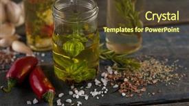  Presentation with jalapeno - Presentation theme having spices and herbs with oil background and a  colored foreground