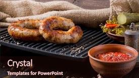  Presentation with spicy food - Cool new slide deck with spices and pickled cucumber template backdrop and a wine colored foreground