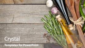  Presentation with herbs and spices - Slide deck with spices and seasoning with utensils background and a gray colored foreground