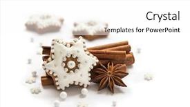  Presentation with delicious christmas cookies - Theme having spices and stars still life background and a white colored foreground