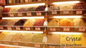  Presentation with istanbul - Presentation design having teas on turkish market background and a gold colored foreground