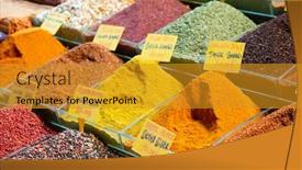  Presentation with istanbul - Colorful PPT theme enhanced with spices-and-teas backdrop and a gold colored foreground