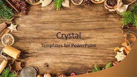  Presentation with baking utensils - Presentation design enhanced with spices and utensils for christmas background and a coral colored foreground