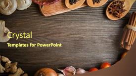  Presentation with spices - Slides enhanced with spices-and-vegetables-in-anticipation background and a  colored foreground