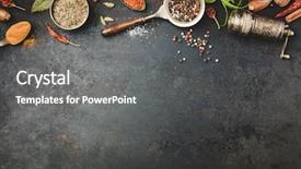  Presentation with spices - PPT theme enhanced with spices and vintage pepper grinder background and a gray colored foreground