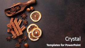  Presentation with mulled wine - Theme consisting of spices anise cinnamon and cardamom background and a wine colored foreground