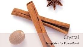  Presentation with cinnamon - Theme featuring spices-as-cinnamon-stick-anise background and a coral colored foreground