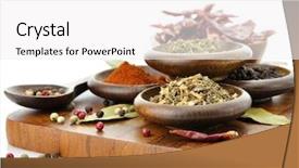  Presentation with spices - Amazing PPT layouts having spices assortment on a cutting backdrop and a white colored foreground