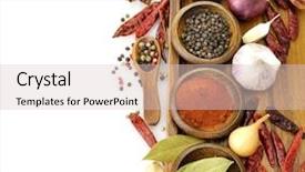  Presentation with cutting board - Amazing PPT theme having spices assortment on a cutting backdrop and a lemonade colored foreground