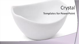  Presentation with dip - Cool new slide deck with empty dip bowl isolated on white backdrop and a white colored foreground