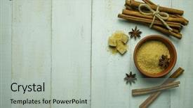  Presentation with cardamom - Beautiful slides featuring spices cinnamon anise cardamom clover backdrop and a light gray colored foreground