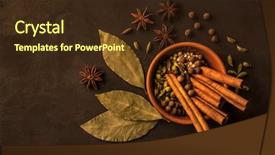  Presentation with cardamom - Beautiful slide set featuring spices cinnamon stick cardamom backdrop and a wine colored foreground