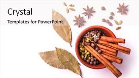  Presentation with cardamom - Audience pleasing presentation design consisting of spices cinnamon stick cardamom backdrop and a white colored foreground