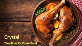  Presentation with good things sometimes take time - Amazing slide set having ducklings - roasted goose legs with oranges backdrop and a tawny brown colored foreground