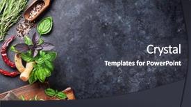  Presentation with table salt - Amazing theme having spices cooking on stone table backdrop and a dark gray colored foreground