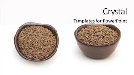  Presentation with cumin - Theme having spices cumin seeds background and a white colored foreground