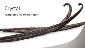  Presentation with vanilla - Beautiful PPT theme featuring yellow aroma - dried vanilla fruits isolated backdrop and a white colored foreground