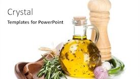  Presentation with herbs - Slide deck with spices herbs and condiments isolated background and a white colored foreground