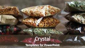  Presentation with plastic bag - Theme having spices in plastic zipper bag background and a tawny brown colored foreground