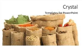  Presentation with spices - Presentation theme enhanced with spices in sacking bags background and a white colored foreground