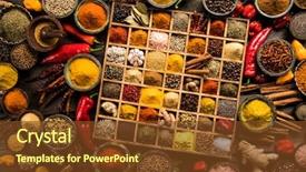  Presentation with spices - Cool new PPT theme with spices in wooden box cooking backdrop and a tawny brown colored foreground