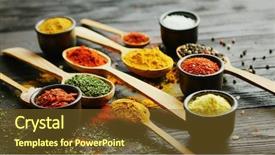  Presentation with black ceramic - PPT theme with spices lying on black timber background and a tawny brown colored foreground