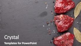  Presentation with beef - Colorful PPT theme enhanced with spices on stone board backdrop and a dark gray colored foreground