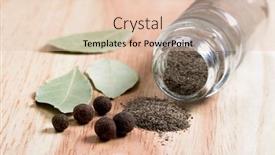  Presentation with pepper - Cool new PPT theme with spices pepper and bay leaves backdrop and a lemonade colored foreground