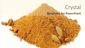  Presentation with chicken curry - Amazing slides having spices-pile-of-chicken-curry backdrop and a blonde colored foreground