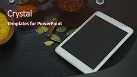  Presentation with powder - Cool new presentation with spices powder with digital tablet backdrop and a wine colored foreground
