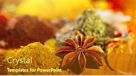  Presentation with indian - Beautiful PPT theme featuring spices-various-indian-spices-colorful backdrop and a tawny brown colored foreground