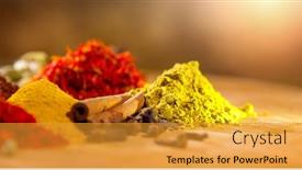  Presentation with flavor - PPT theme enhanced with spices-various-indian-spices-colorful background and a gold colored foreground