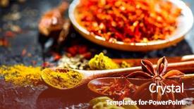  Presentation with flavor - Beautiful slide set featuring spices various indian spices backdrop and a tawny brown colored foreground