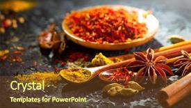  Presentation with flavor - Cool new PPT theme with spices various indian spices backdrop and a tawny brown colored foreground