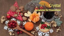  Presentation with christmas food - Colorful PPT theme enhanced with spices with nuts and mince backdrop and a tawny brown colored foreground