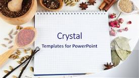  Presentation with recipe book - Presentation theme enhanced with spices with recipe book background and a sky blue colored foreground