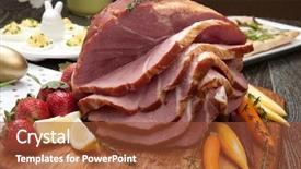  Presentation with carrots - Beautiful presentation featuring spicey roasted ham with devil backdrop and a red colored foreground