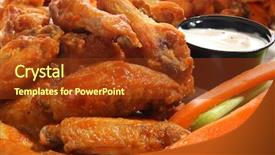  Presentation with ranch - Amazing PPT layouts having spicy chicken wings with ranch backdrop and a tawny brown colored foreground