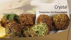  Presentation with chickpea - Slide set consisting of young vineyard in the spring background and a light blue colored foreground