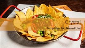  Presentation with ground beef - Slide set enhanced with spicy-chili-made-with-tomato background and a gold colored foreground