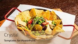  Presentation with ground beef - Cool new presentation theme with spicy-chili-made-with-tomato backdrop and a coral colored foreground