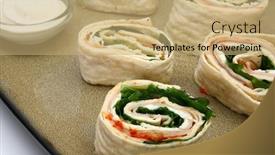  Presentation with spinach - Presentation design enhanced with spicy-ham-provolone-and-spinach background and a coral colored foreground