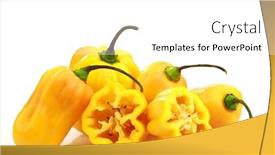  Presentation with capsicum - Colorful presentation enhanced with spicy hot peppers capsicum chinense on a white background backdrop and a white colored foreground