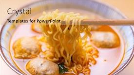  Presentation with instant noodles - Slides enhanced with spicy-instant-noodles-in-bowl background and a coral colored foreground