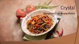  Presentation with green coffee beans - Theme featuring spicy integral tagliatelle with green background and a  colored foreground