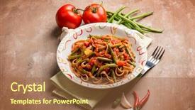  Presentation with green coffee beans - Slides enhanced with spicy integral tagliatelle with green background and a tawny brown colored foreground